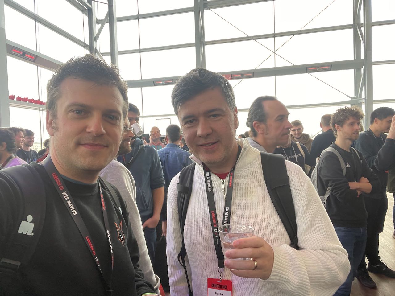 Bert and Povilas Korop at Laracon EU