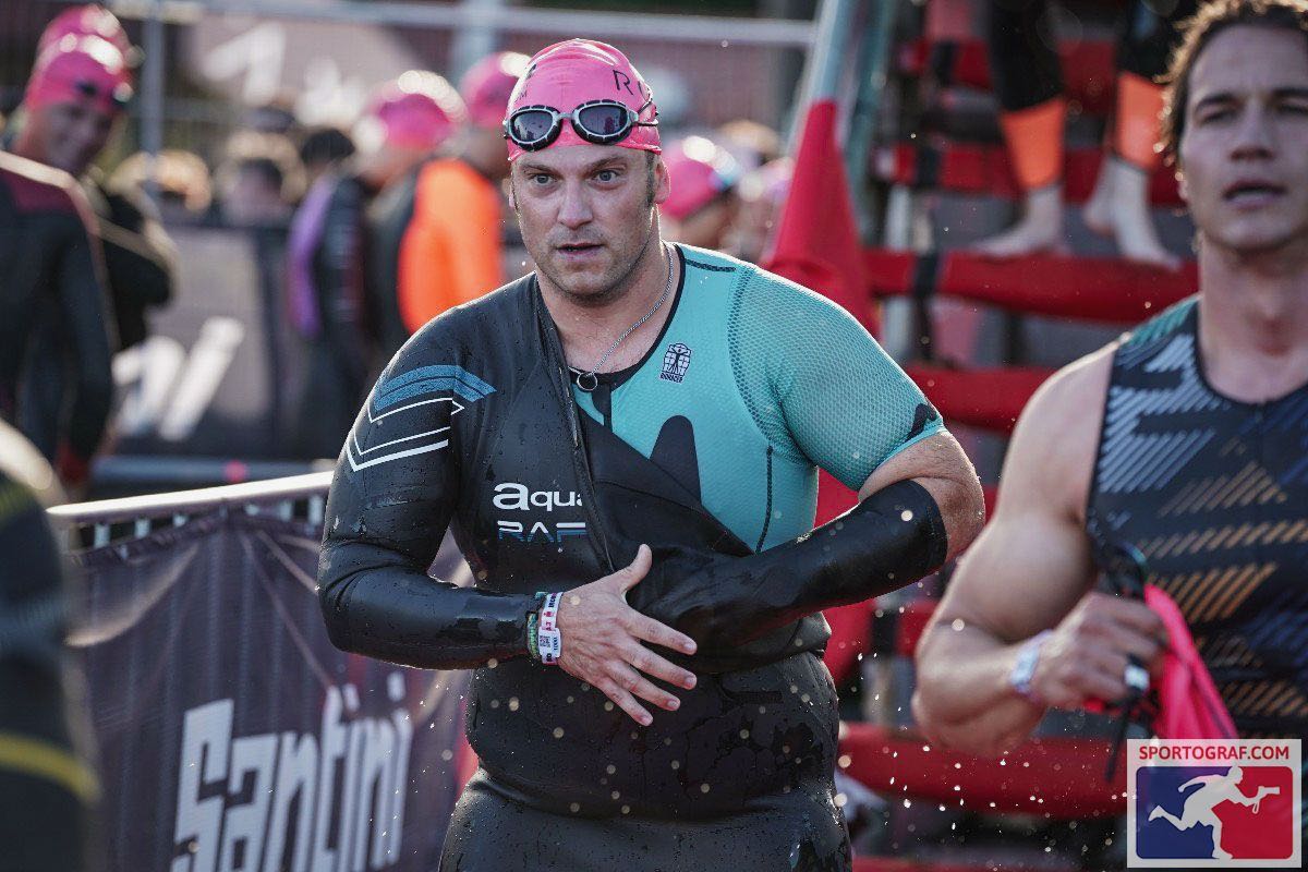 Coming out of the water during Ironman 70.3 Knokke